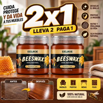 2X1 CERA BEESWAX MUEBLE BRILLO, REVIVIDOR MADERA