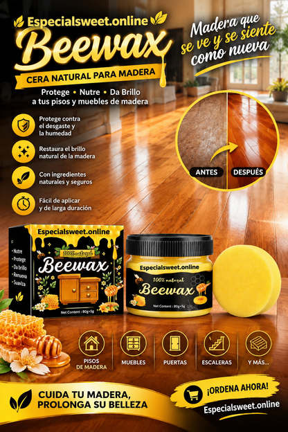 2X1 CERA BEESWAX MUEBLE BRILLO, REVIVIDOR MADERA
