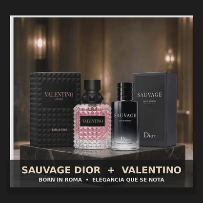 SAUVAGE DIOR + VALENTINO BORN IN ROMA PERFUMES DE CALIDAD.